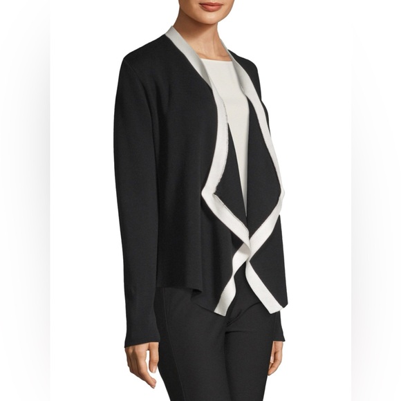 Eileen Fisher Angled Jacket Black/White Size M 20”x 27” - Picture 4 of 13